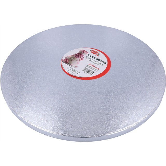 52866 8011684024345 8011684024345 sotto torta cake board rotondo argento ø40cm