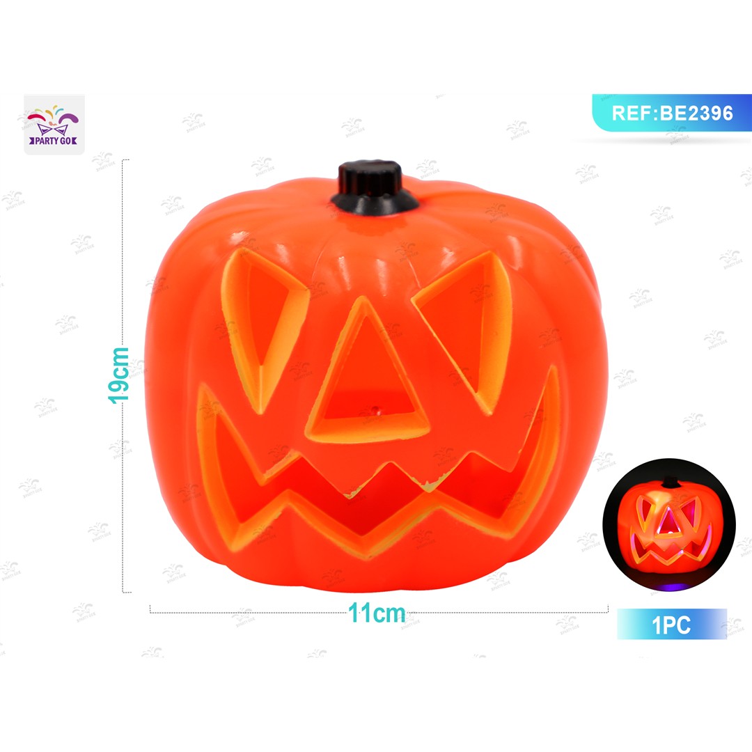 52868 8058617312469 BE2396 halloween zucca in plastica con luci 9,5cm