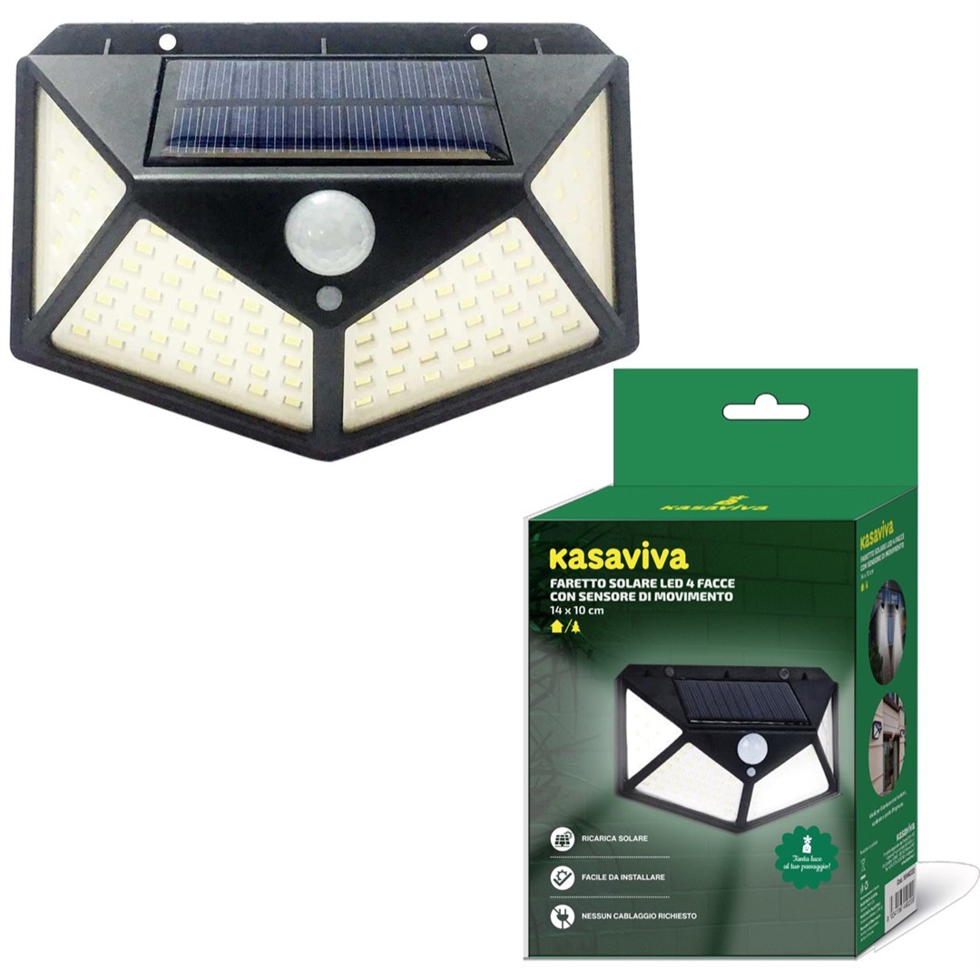52934 8034116440209 1644020 SAIS luci per giardino energia solare con sensore di movimento 4 facce