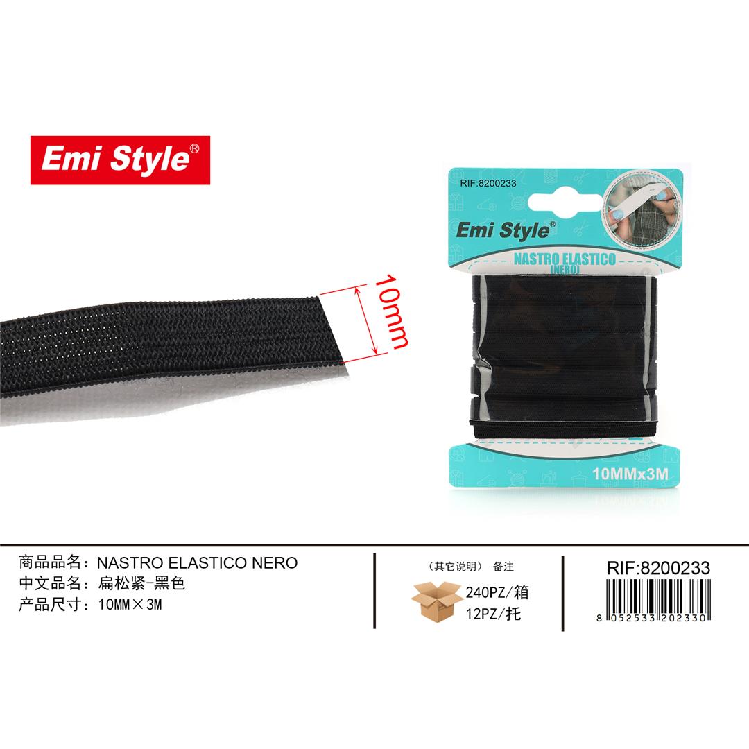 52978 8052533202330 8200233 EMI NASTRO ELASTICO NERO 10MM X 3M
