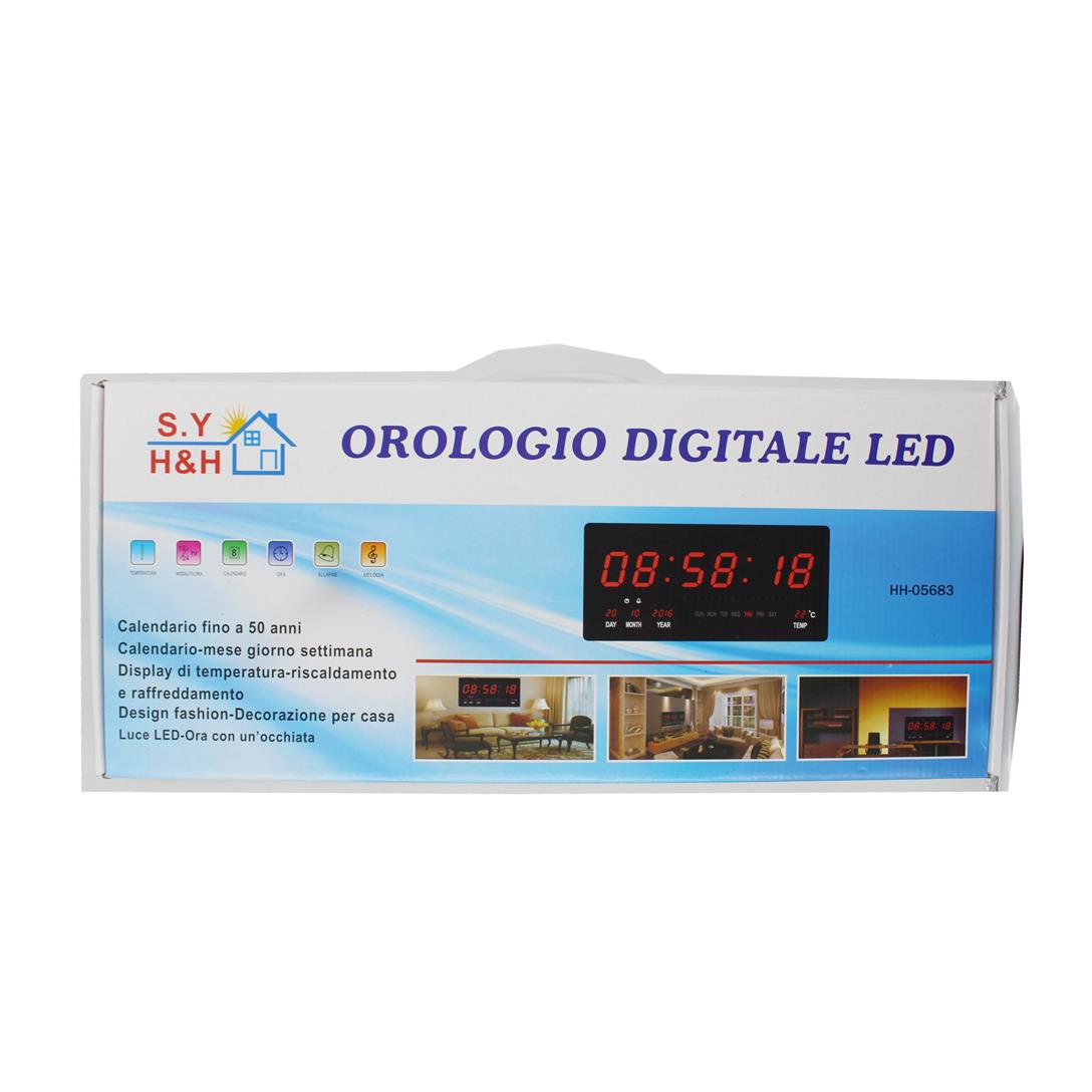 53102 8052743056822 05683 orologio parete digitale led 45x20cm