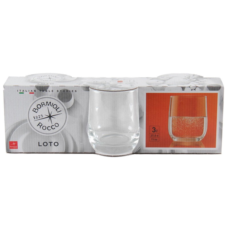 53408 8001023406574 30659 VISCIO set 3 bicchieri acqua loto vetro