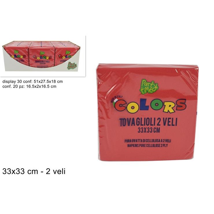 53529 8034048471432 471432 coord. rosso tovaglioli di carta 2 veli 33x33cm