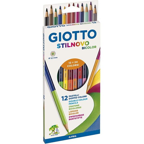 53610 8000825256516 0201044 GIOTTO PASTELLI STILNOVO BICOLOR 12PZ