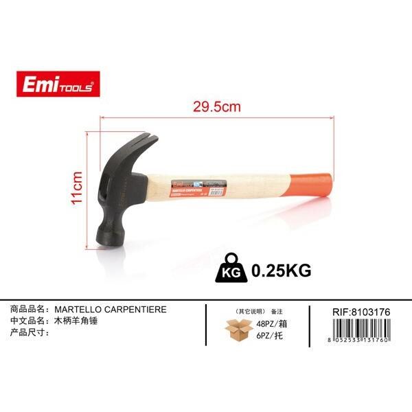53656 8052533131760 8103176 EMI MARTELLO CARPENTIERE 0.25KG