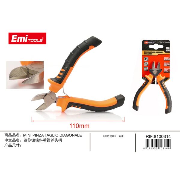 53876 8052533103149 8100314 MINI PINZA TAGLIO DIAGONALE 110MM