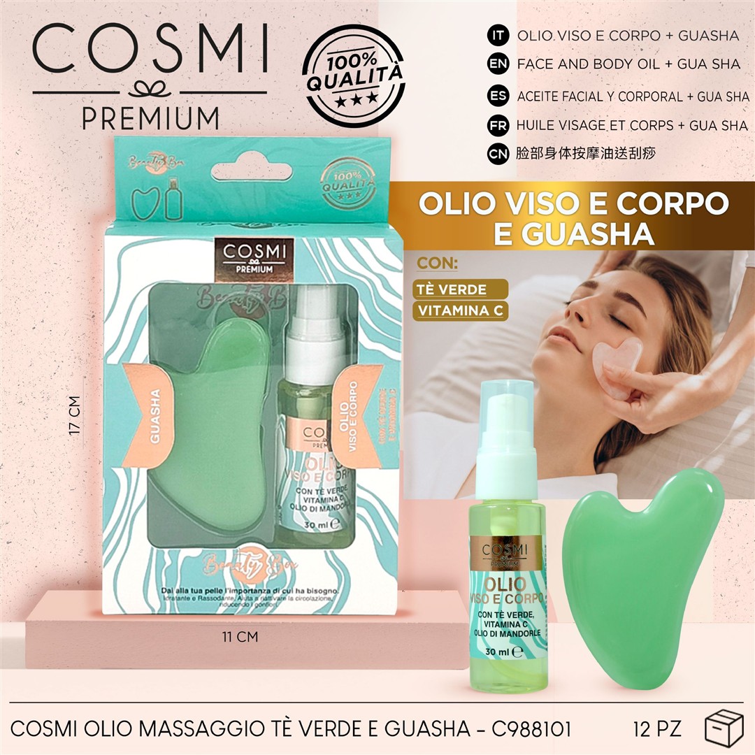 53984 8056210000035 1004997 COSMI olio massaggio tè verde e guasha
