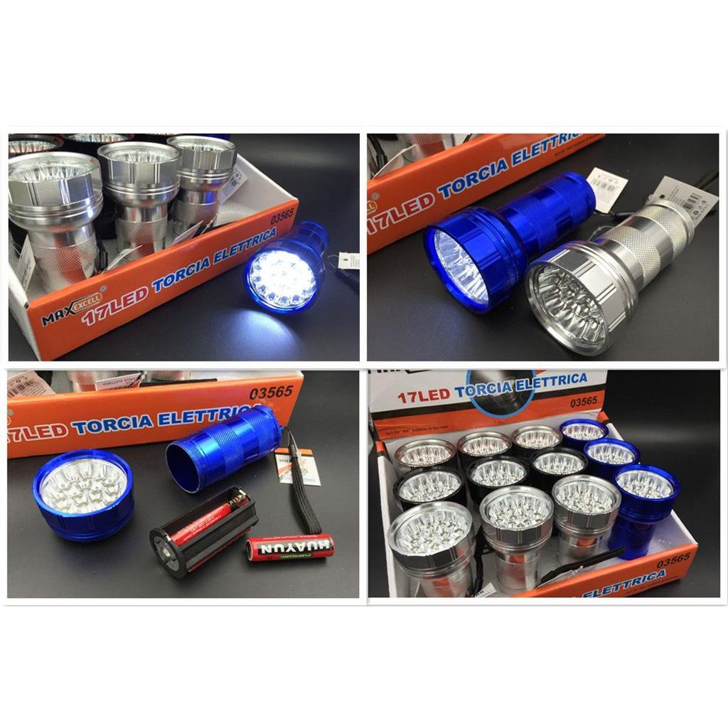 54064 8058168035657 03565 TORCIA A BATTERIA 17 LED INCLUSE 3 PILE AA NON RICARICABILI