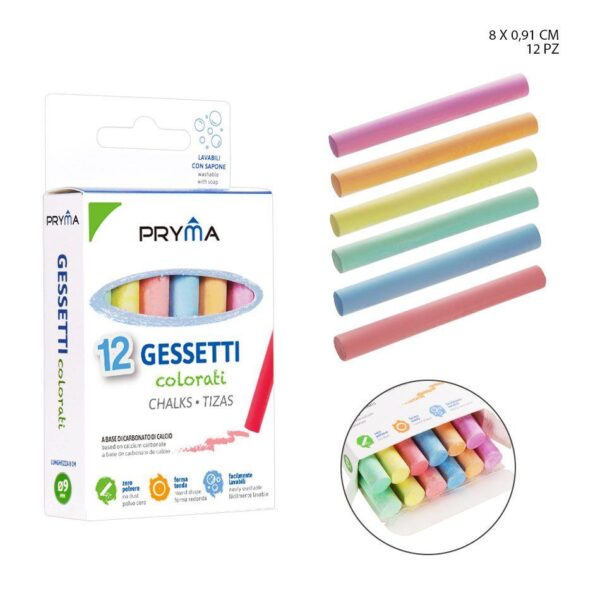 54117 8055769046365 0202636 GESSETTI COLORATI 12PZ