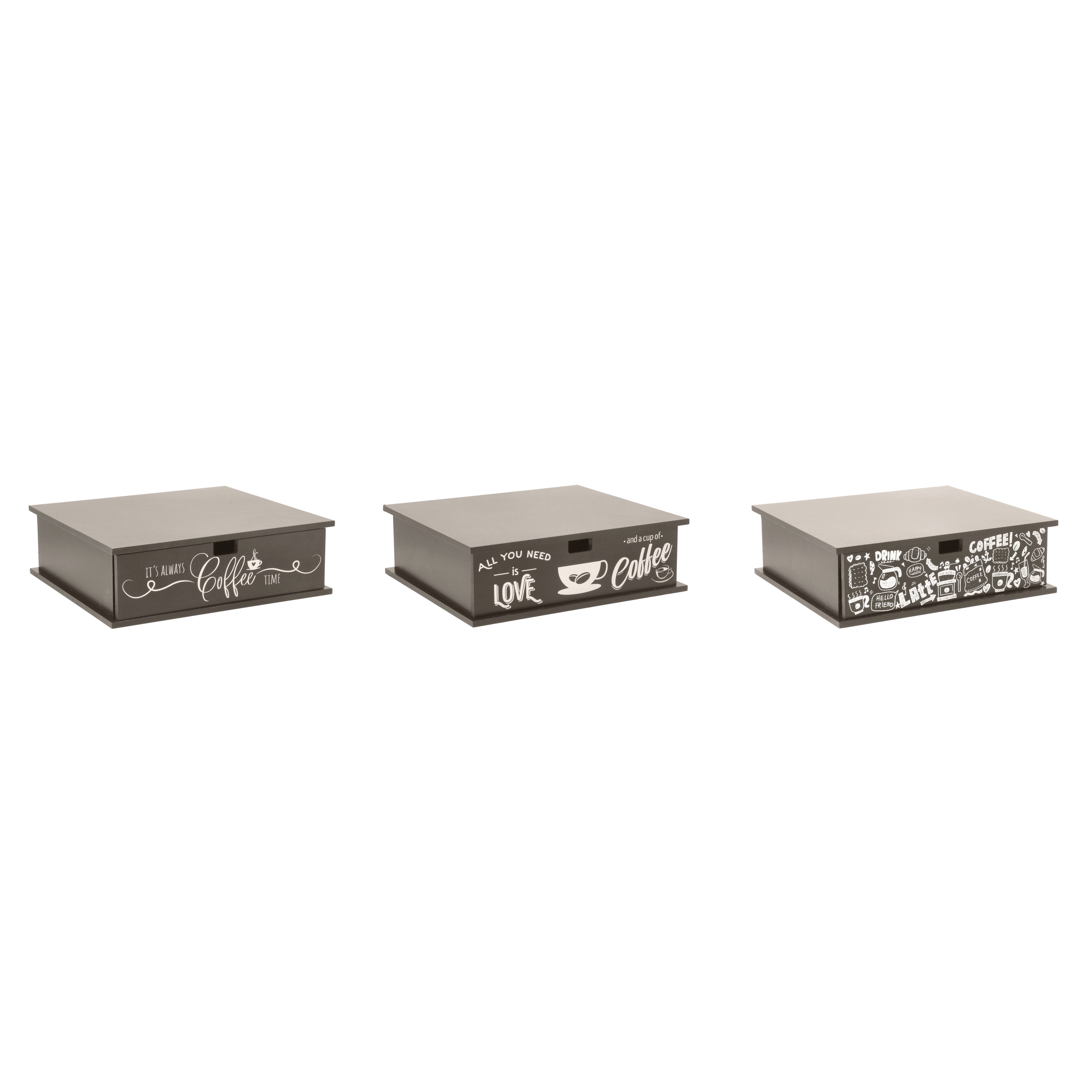 54597 8057586081734 121196 STAR cassetto in legno porta capsule caffe 27x33x11cm