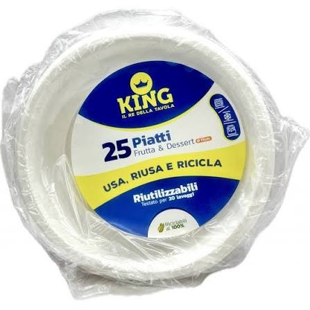 54600 8053670580558 KING 202/24 king piatti dessert riciclabili 25pz ø17cm bianco