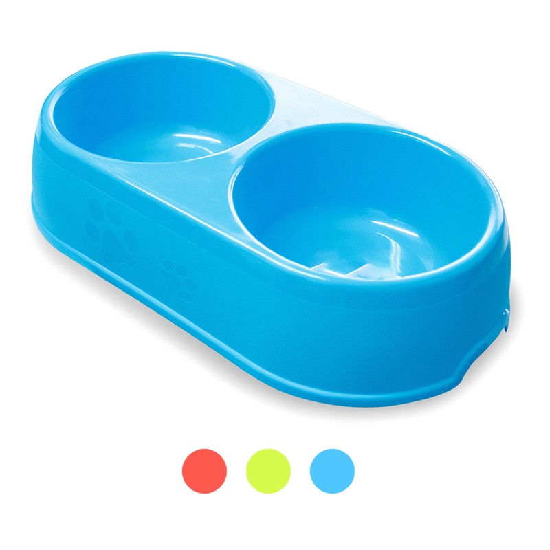 54834 8027458182050 208380 VISCIO ciotola in plastica doppia cm.25x14x5