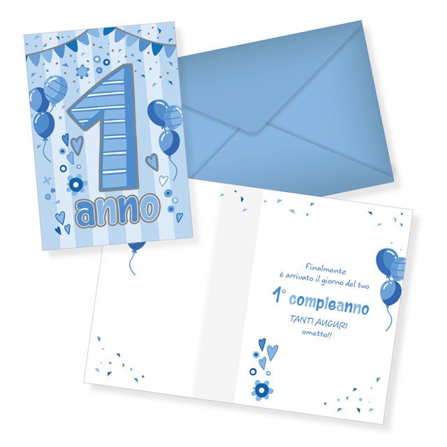 54884 8052705855814 51-118-120 biglietto augurale cartolina 1 anno bimbo