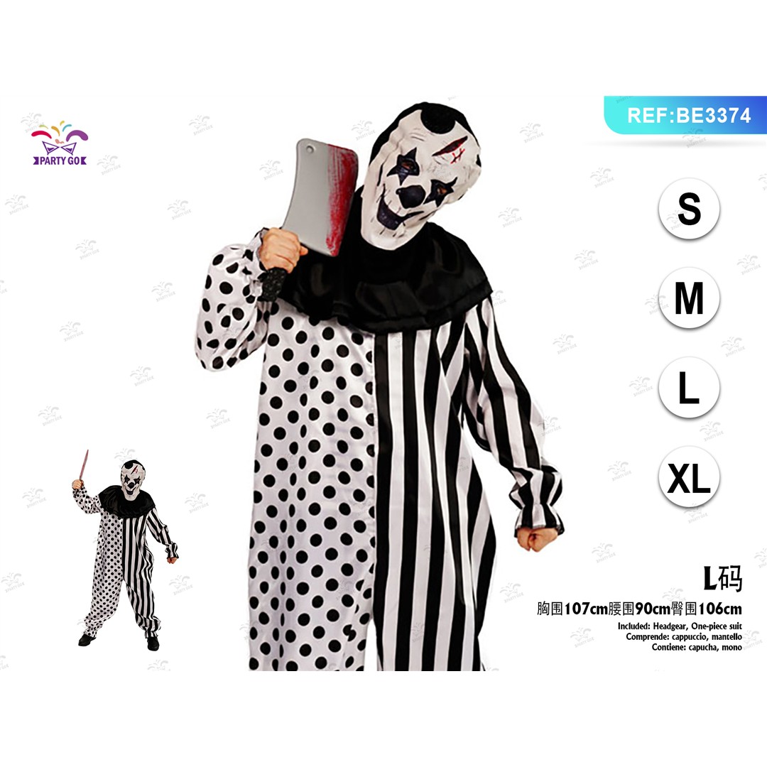 55000 8058617625040 BE3374 halloween costume unisex clown assassino tg.l