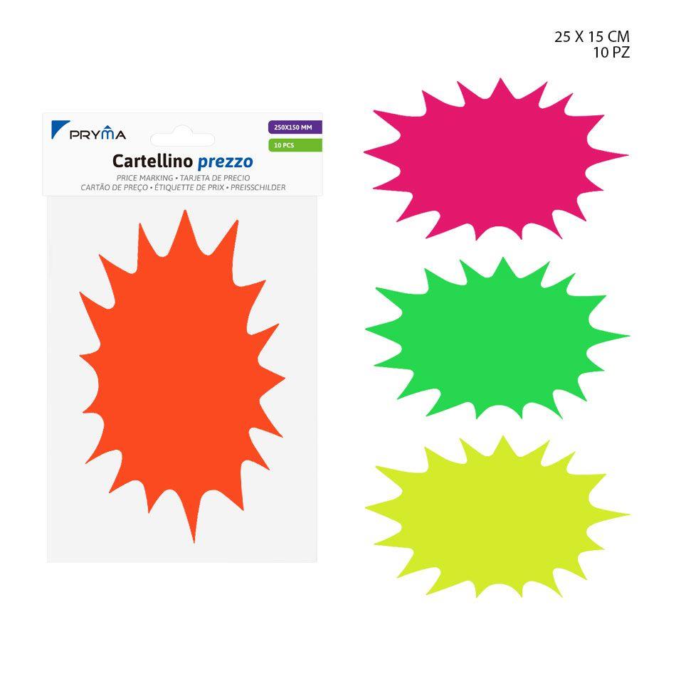 55144 8055769239651 8034139233079 CARTELLINO PREZZO 10PZ OVALE 25X15CM BL.