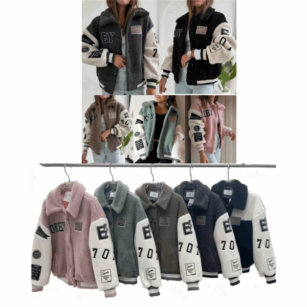 55277 8034139362267 9394 abbigliamento donna giubbotto di lana d'agnello con scritti tg.unica