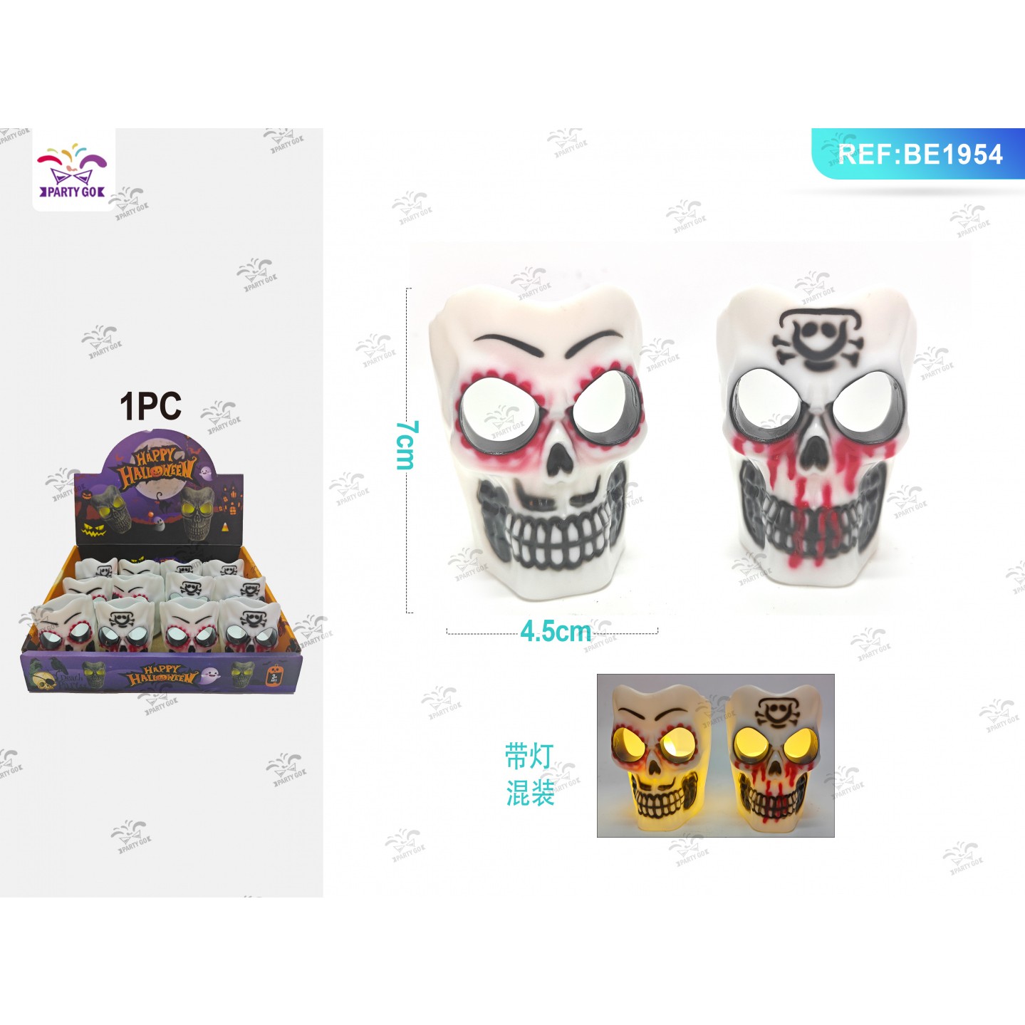 55479 8058617307540 BE1954 halloween candela led forma teschio