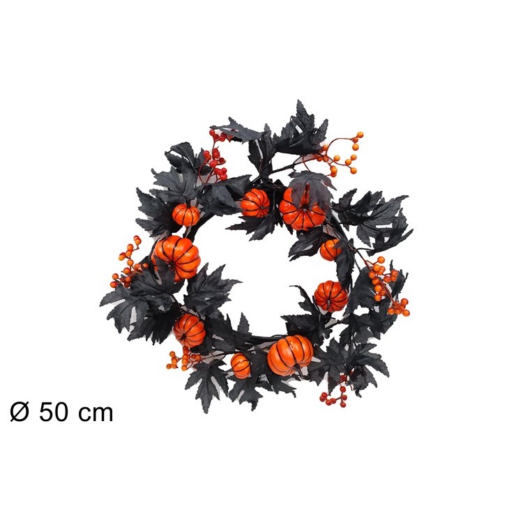 55701 8053482366357 2366357 halloween dietroporta con zucche ø50cm