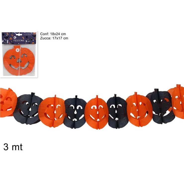 55703 8033113217920 217920 halloween festone zucca cm.300