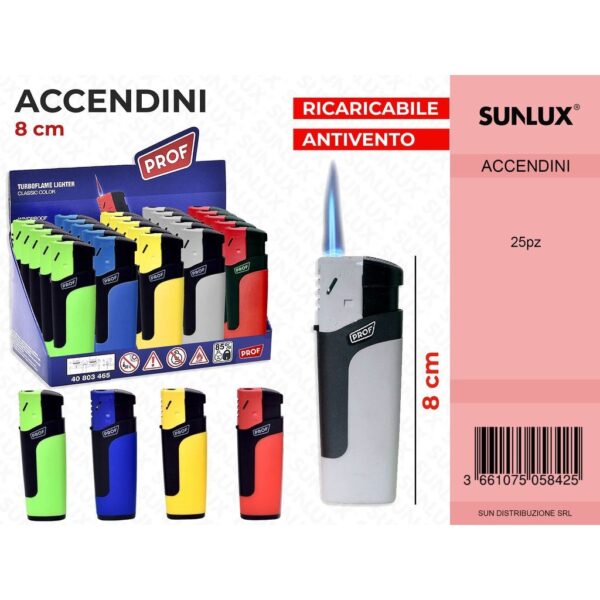 55965 3661075058425 40803465 accendino antivento cm.8 ass.