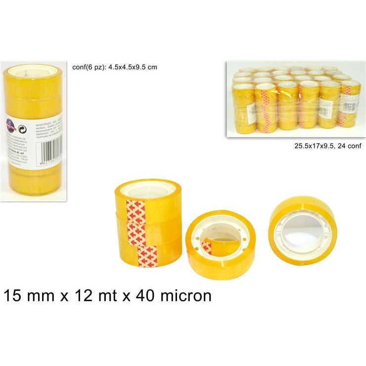 56087 8027501171048 71048 NASTRO ADESIVO 6PZ 15MM X 12MT