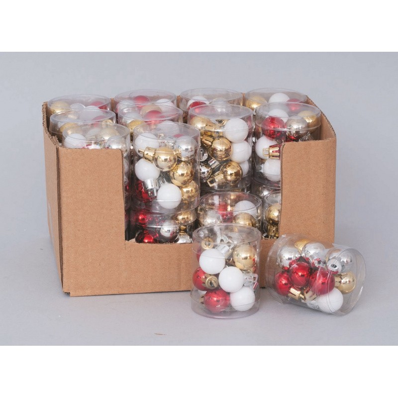 56654 8019959667051 PL-66705 palline di natale ø20mm 12 sfere met/gli/sat ass2col.multicolor