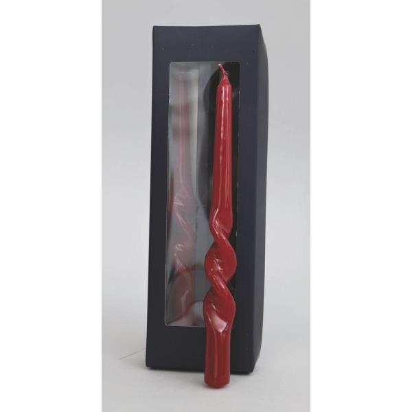 56669 8019959149793 AC-14979 SET 2 CANDELE IN SCATOLA FIAMMA 28CM ROSSE