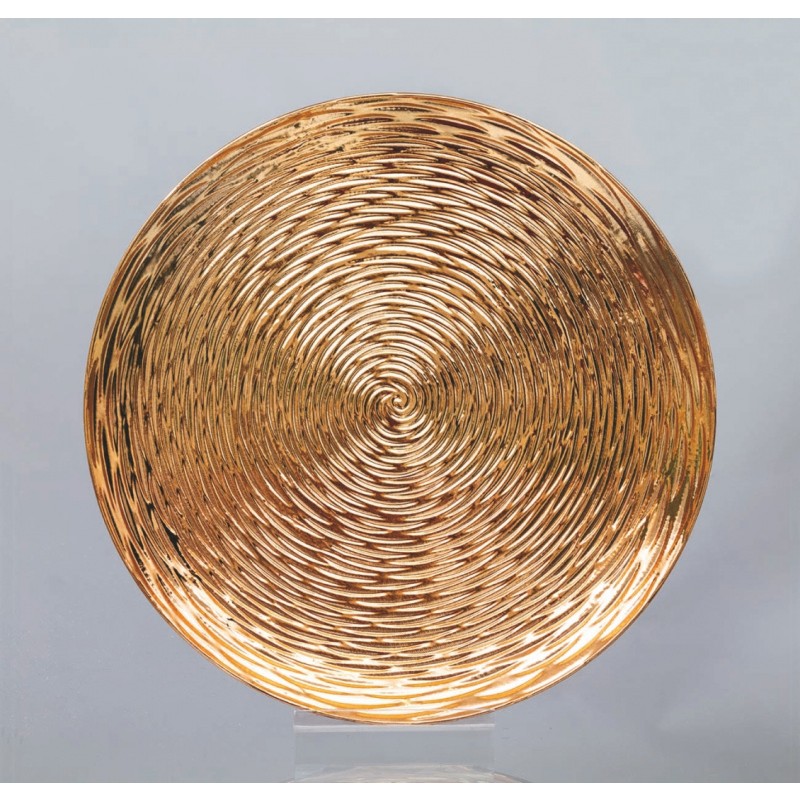 56810 8019959874046 CEN-87404 coord. oro segnaposto sottopiatto met/striato ø33cm