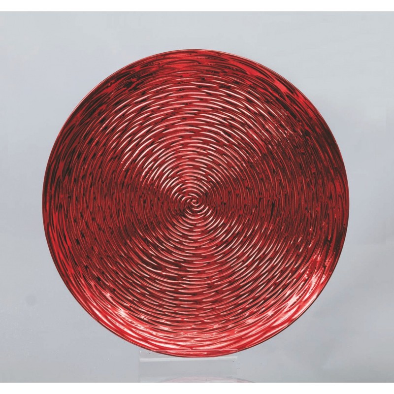 56825 8019959874053 CEN-87405 coord. rosso segnaposto sottopiatto met/striato ø33cm