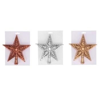 56903 8057586095090 109509 STAR puntale per albero di natale in plastica stella 20x21cm