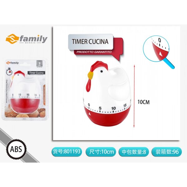 57201 8050238011936 801193 MI timer da cucina forma gallo