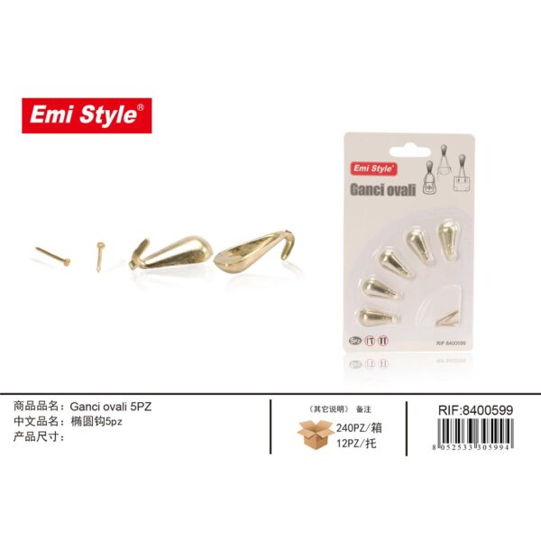 57377 8052533305994 8400599 EMI GANCI OVALI 5PZ