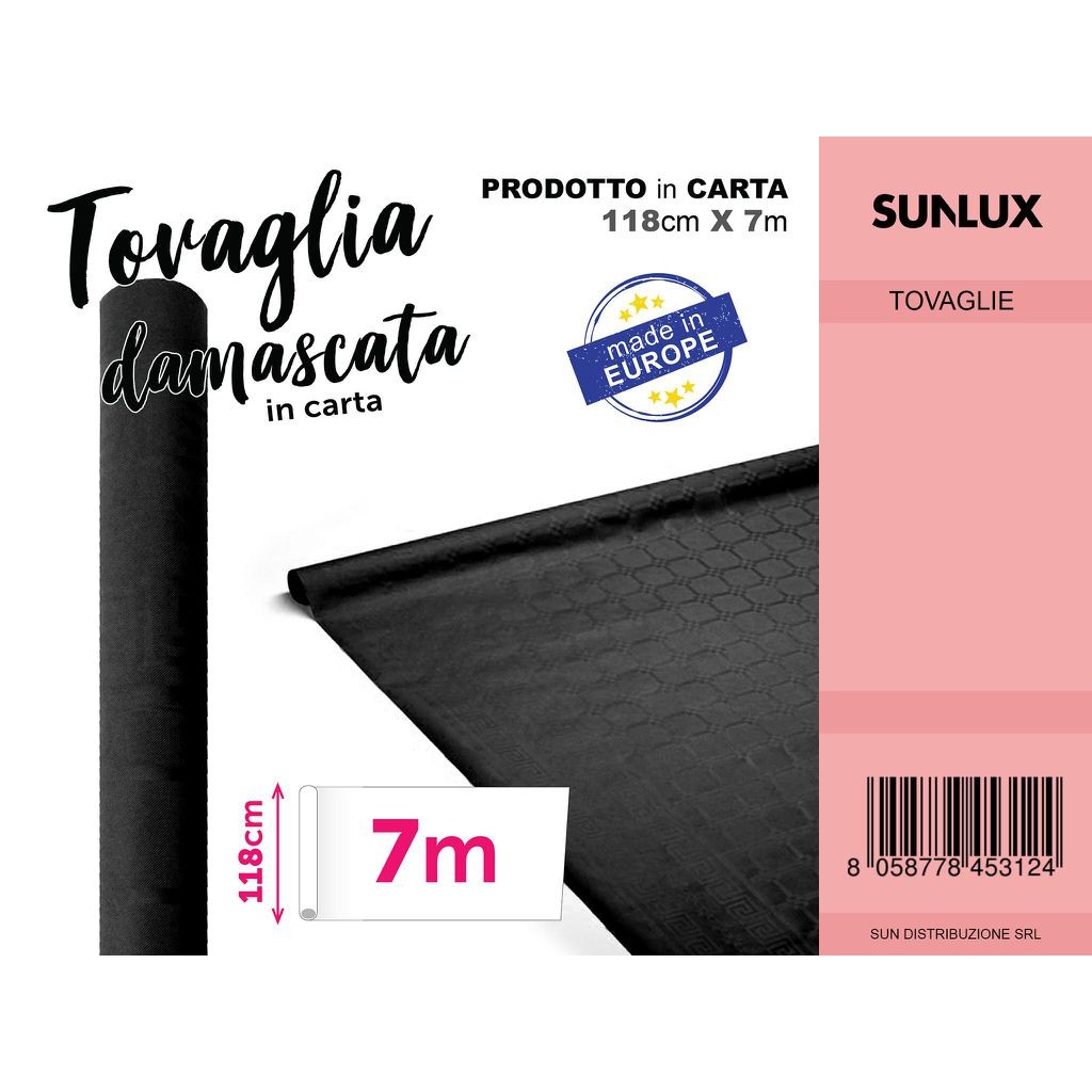 57391 8014032164090 7845312 tovaglia carta rotolo 7x1.18mt nero