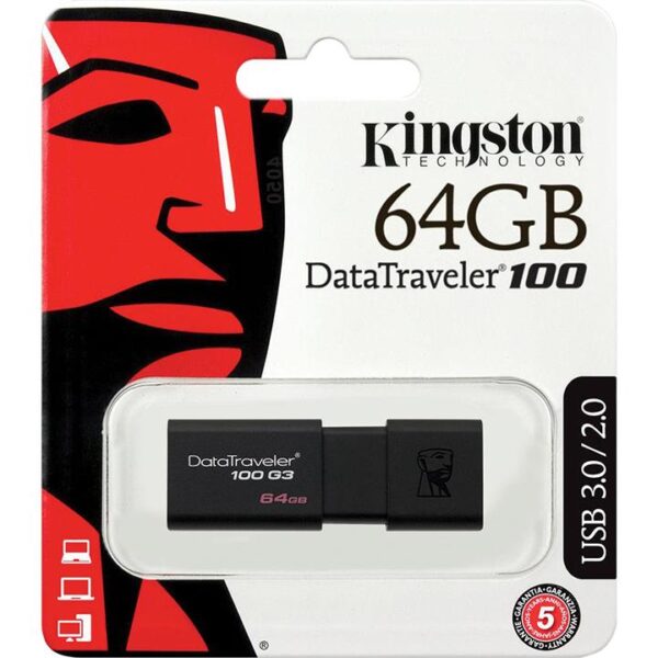 57498 740617211726 DT100GH3/64G USB PEN 64GB 3.2/3.1/3.0/2.0 KINGSTON