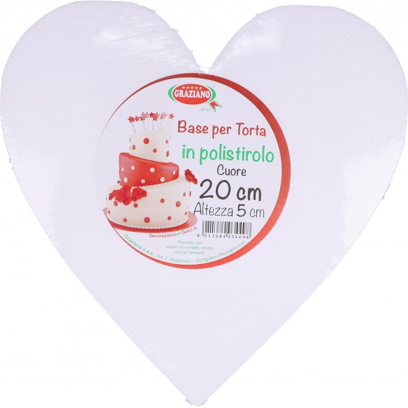 57559 8011684034504 8011684034504 base torta cuore polistirolo h5x30cm