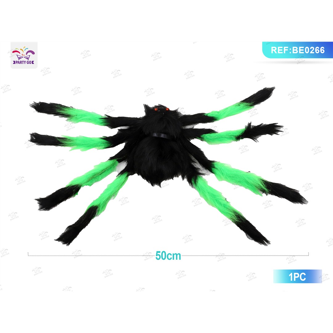 57787 8058617845660 BE0266 halloween ragno peloso colorato 50cm