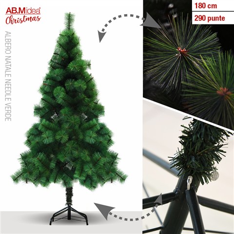 57985 8050767198641 HX945383 albero di natale abete needle verde h180cm 290 punte ø10cm
