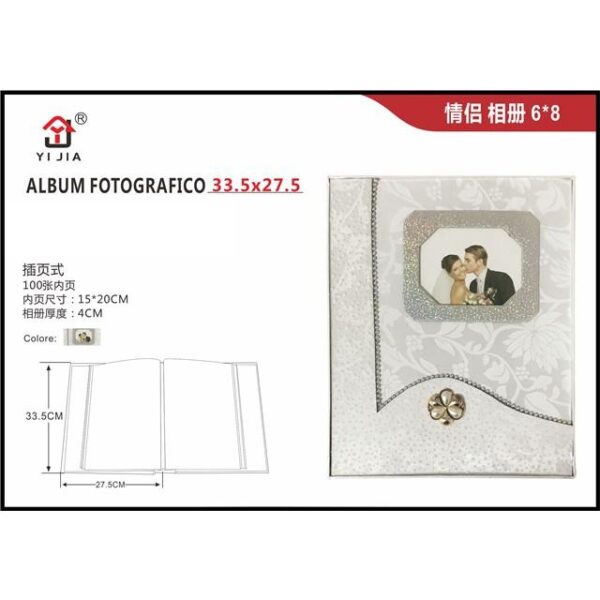 58116 8001684663866 XKX-66386 ALBUM FOTOGRAFICI NOZZE PER 100 FOTO A TASCHE CM.15 X 20