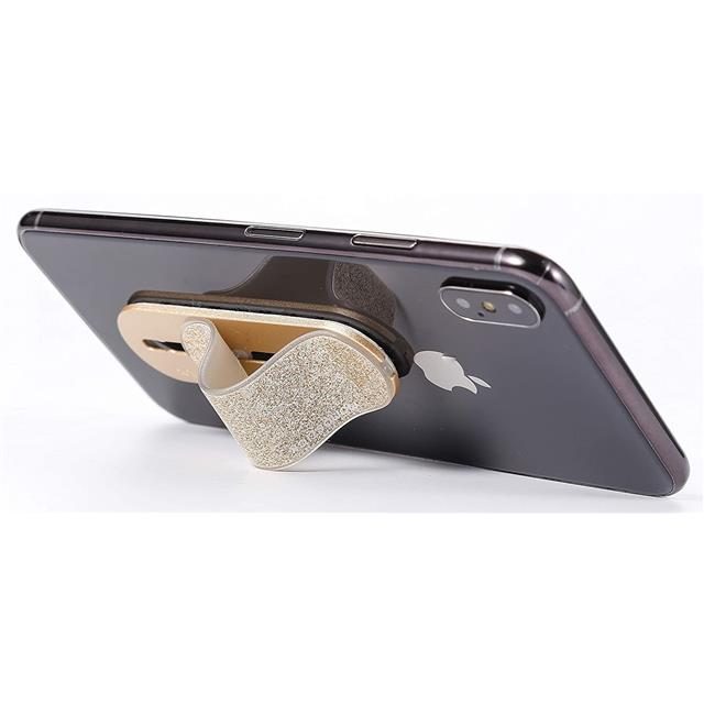 58401 6972050000269 A-PE-02 MOMOSTICK ORIGINALE SUPPORTO ADESIVO REGOLABILE PER SMARTPHONE COLORE GOLD GLITTER A-PE-02