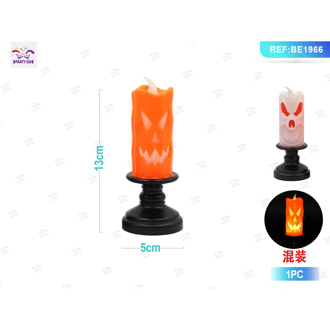 58983 8058617307663 BE1966 halloween candela luminosa forma di zucca 13cm