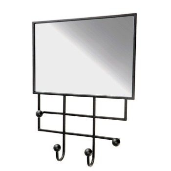 59075 8021785853904 85390 STAR specchio rettangolare con cornice e appendigiacche cm.50 x 8 x 65