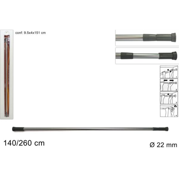 59397 8034048261781 AL003746C BASTONE TELESCOPICO PER TENDA ESTENSIBILE CM.140-260