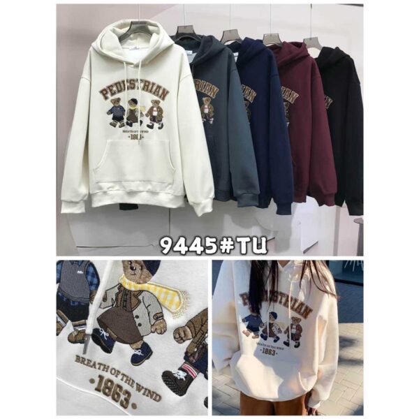 59429 9200000594290 9445 abbigliamento donna felpa con cappuccio e disegni in ricamo tg.unica