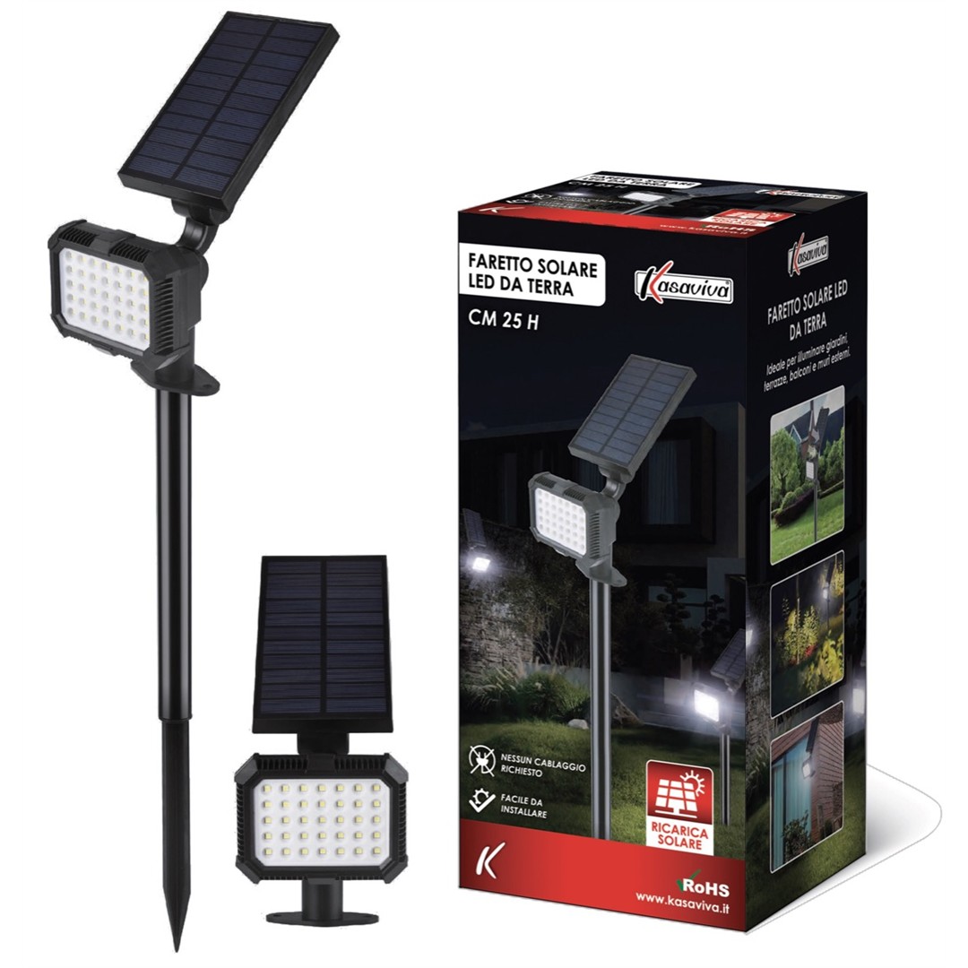 59449 8034116440216 1644021 SAIS luci per giardino energia solare faretto a led da terra h25cm