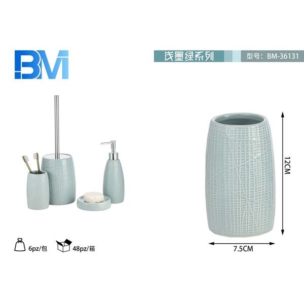 60383 8055727361318 BM-36131 bicchiere portaspazzolini in ceramica
