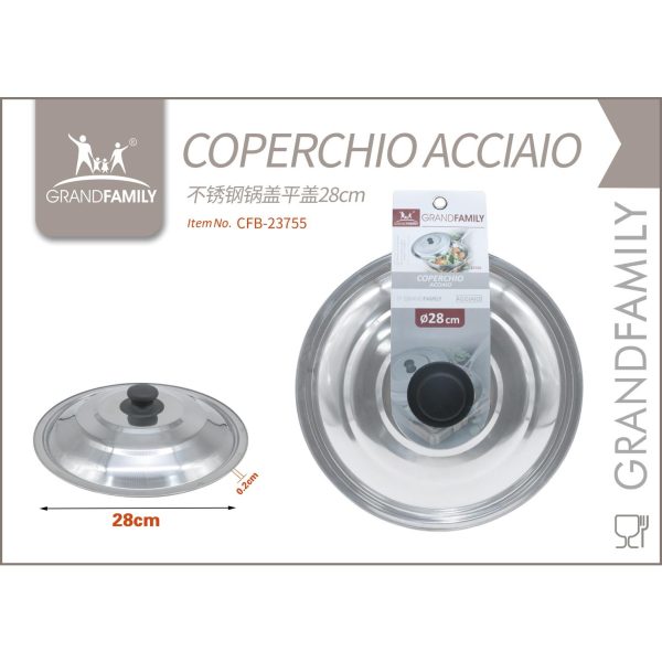 60411 8001688237551 CFB-23755 coperchio per padella e pentola inox ø28cm