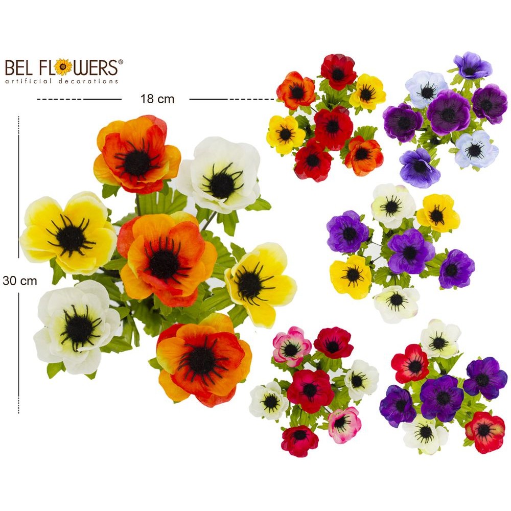 60943 8058341173022 BF60114-17302 fiore mazzo bush mini anemone h30cm