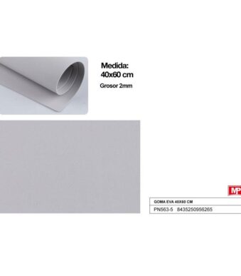 61218 18435250956262 PN563-5 OFFERTA FOGLIO IN GOMMA EVA 40X60CM GRIGIO CHIARO