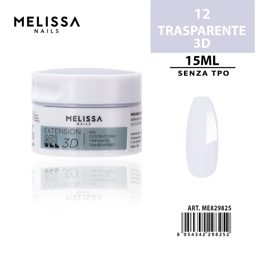 61303 8054342298252 0245245 DC melissa gel costr.trifase 3d 15ml n.12 trasparente