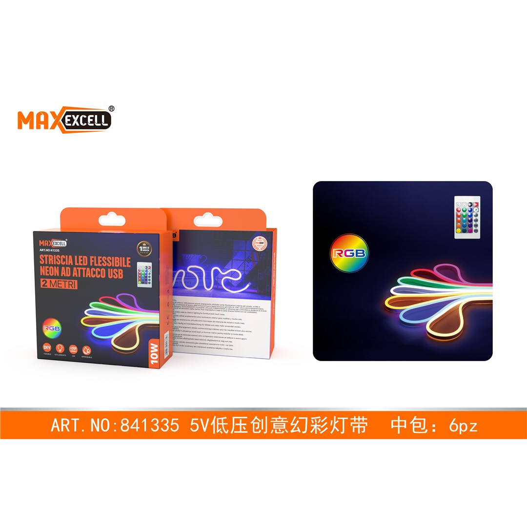 61340 8058588413356 41335 striscia led flessibile neon ad attacco usb 2mt